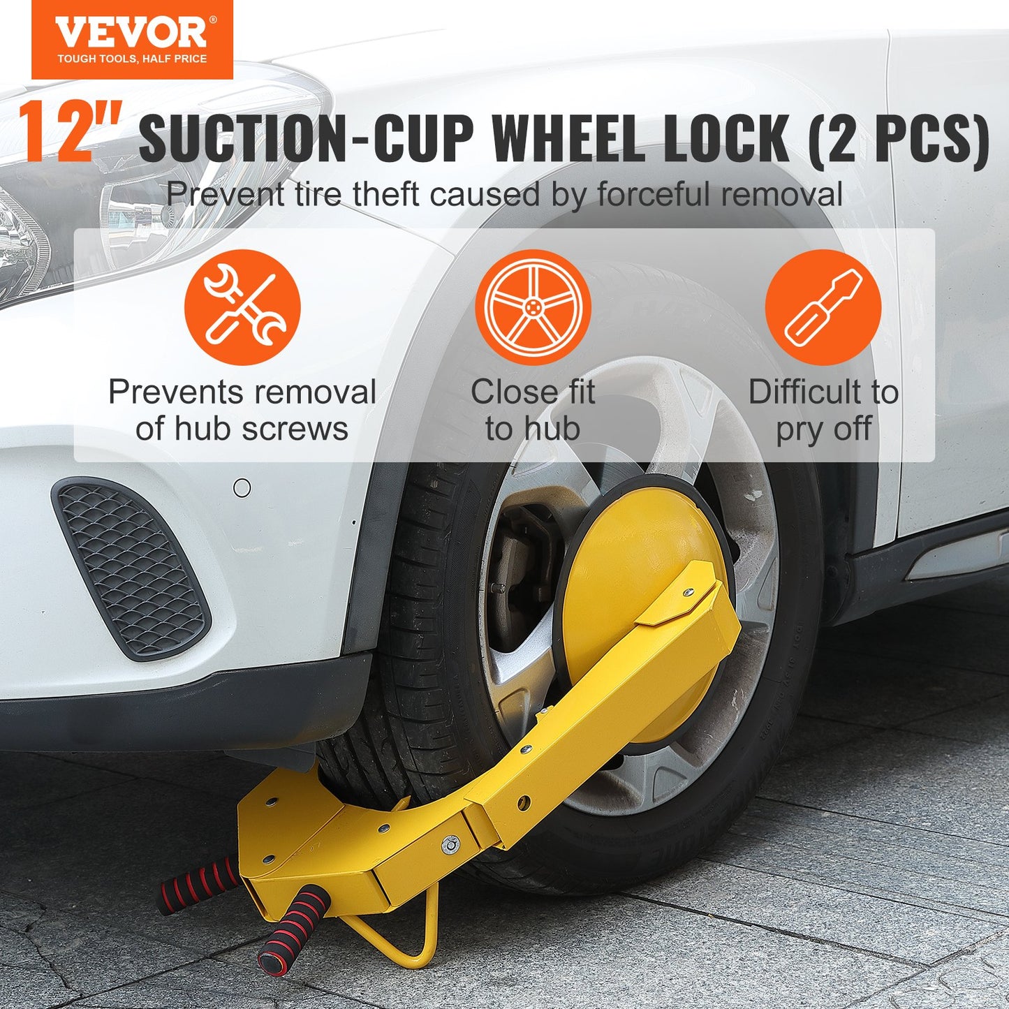 Wheel Lock Clamp, 2-Pack Trailer Wheel Lock, Heavy Duty Anti-Theft Tire Lock, Trailer Wheel Locks for RVs, Cars, Trucks, SUVs