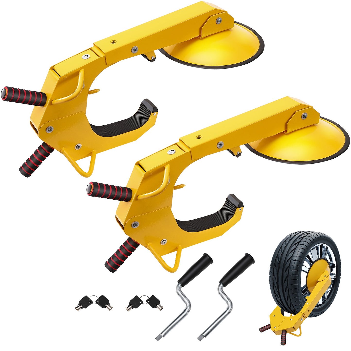Wheel Lock Clamp, 2-Pack Trailer Wheel Lock, Heavy Duty Anti-Theft Tire Lock, Trailer Wheel Locks for RVs, Cars, Trucks, SUVs