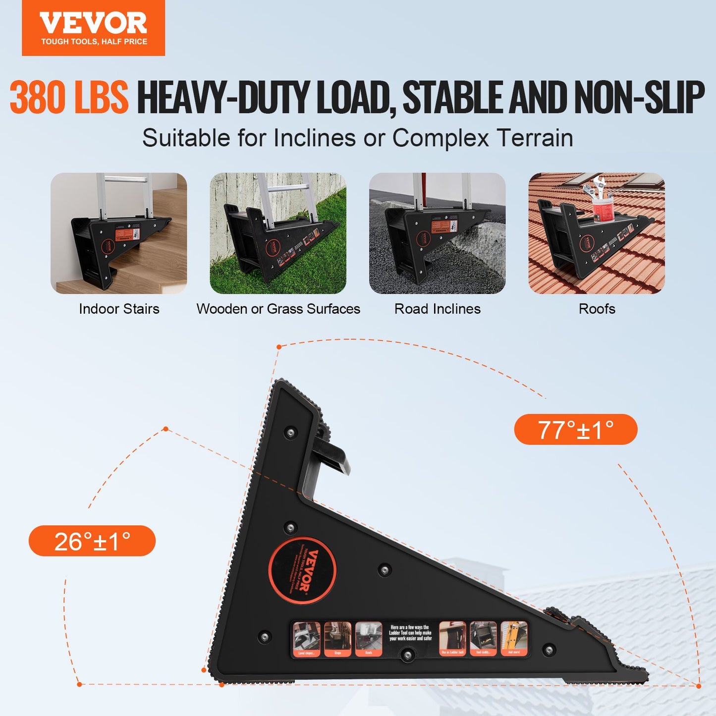 Ladder Levler 380lbs Load PP Leveling Tool med förvaring för ojämn mark