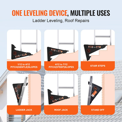 Ladder Levler 380lbs Load PP Leveling Tool med förvaring för ojämn mark