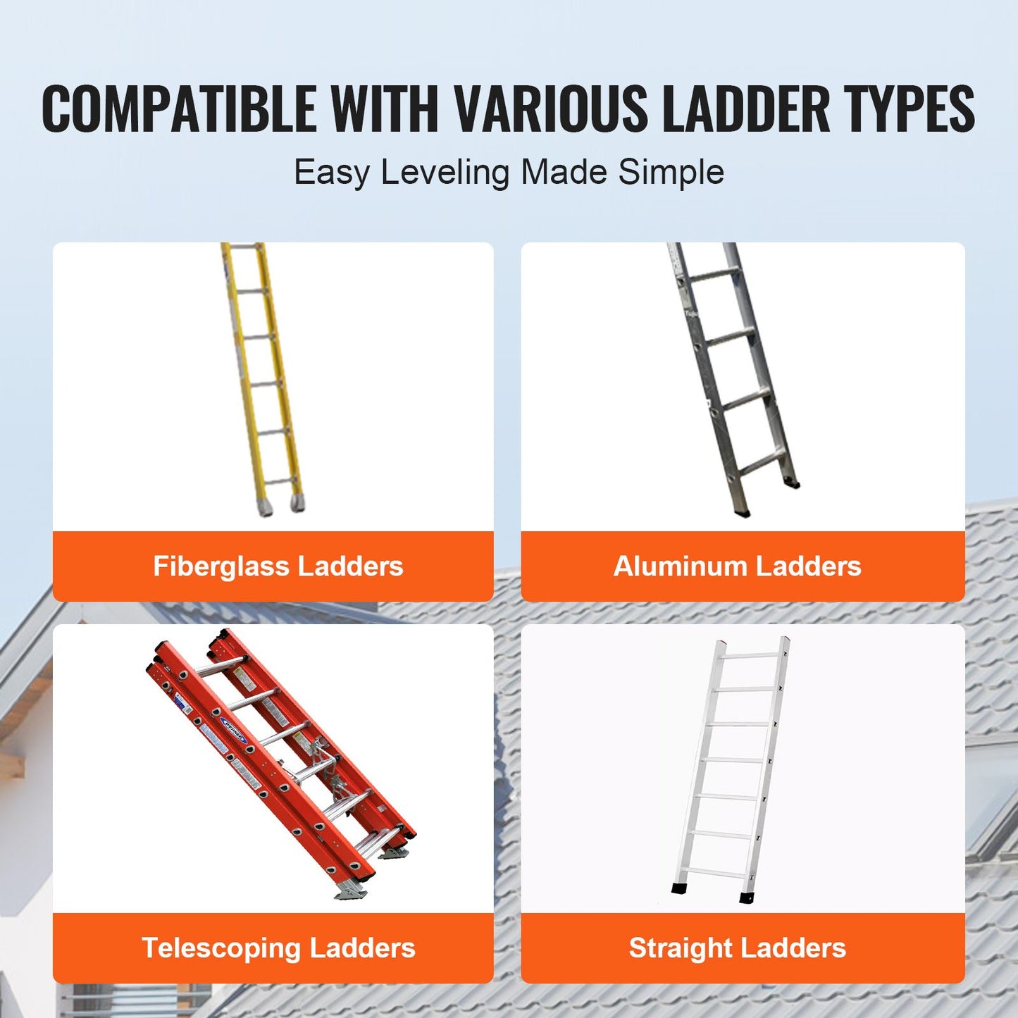 Ladder Levler 380lbs Load PP Leveling Tool med förvaring för ojämn mark
