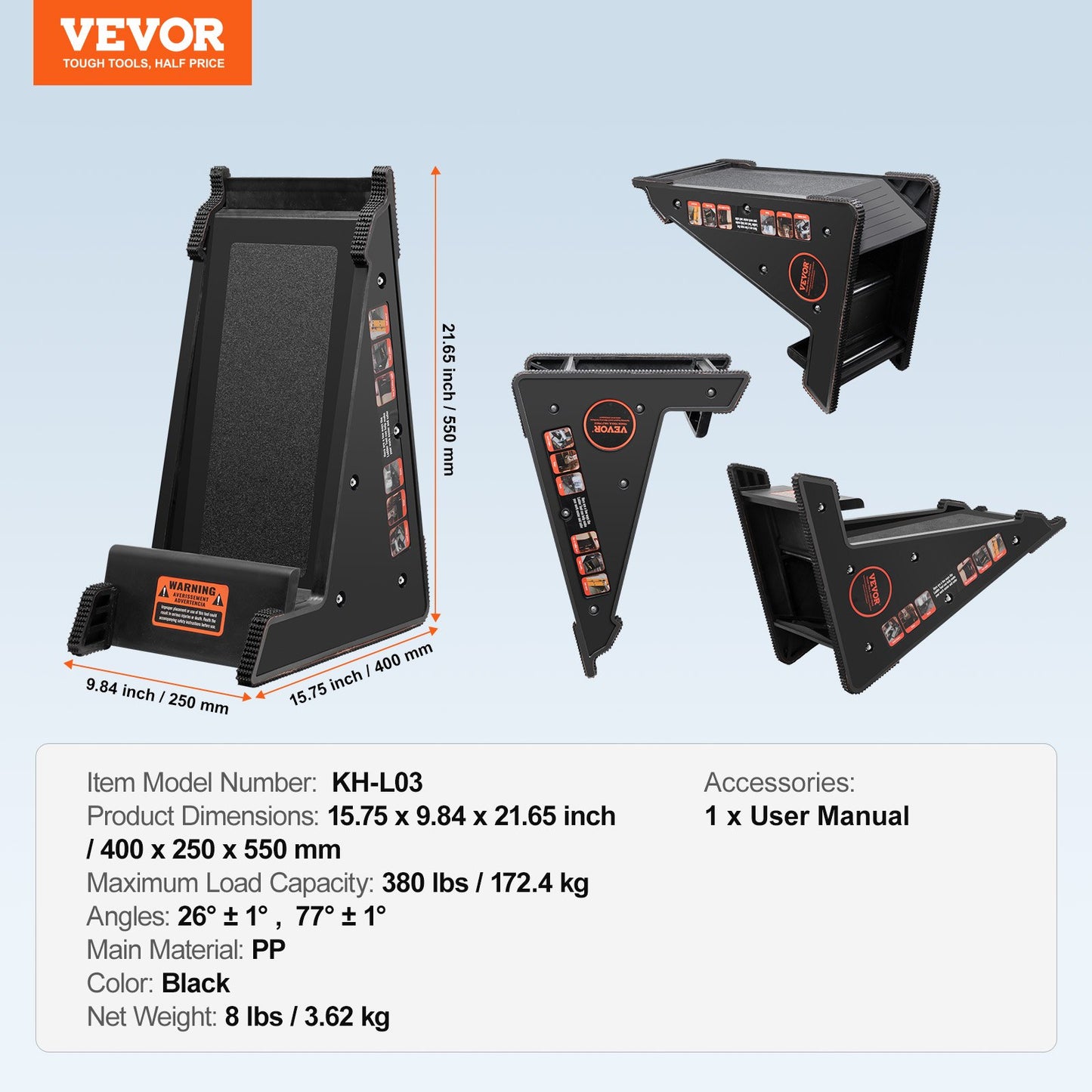 Ladder Levler 380lbs Load PP Leveling Tool med förvaring för ojämn mark