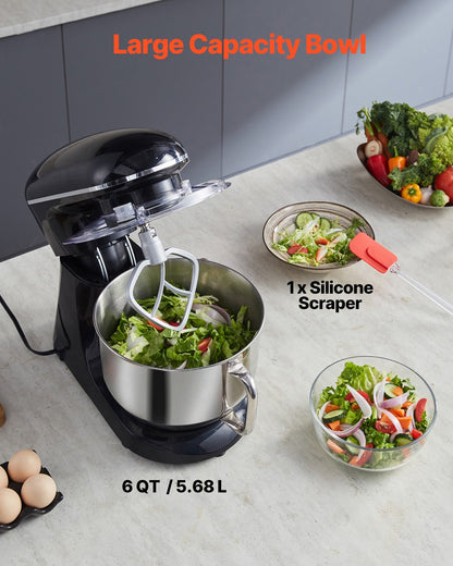 Stand Mixer 6 Quarts elektrisk degmixer 1400W 6 + P Speeds Matvisp
