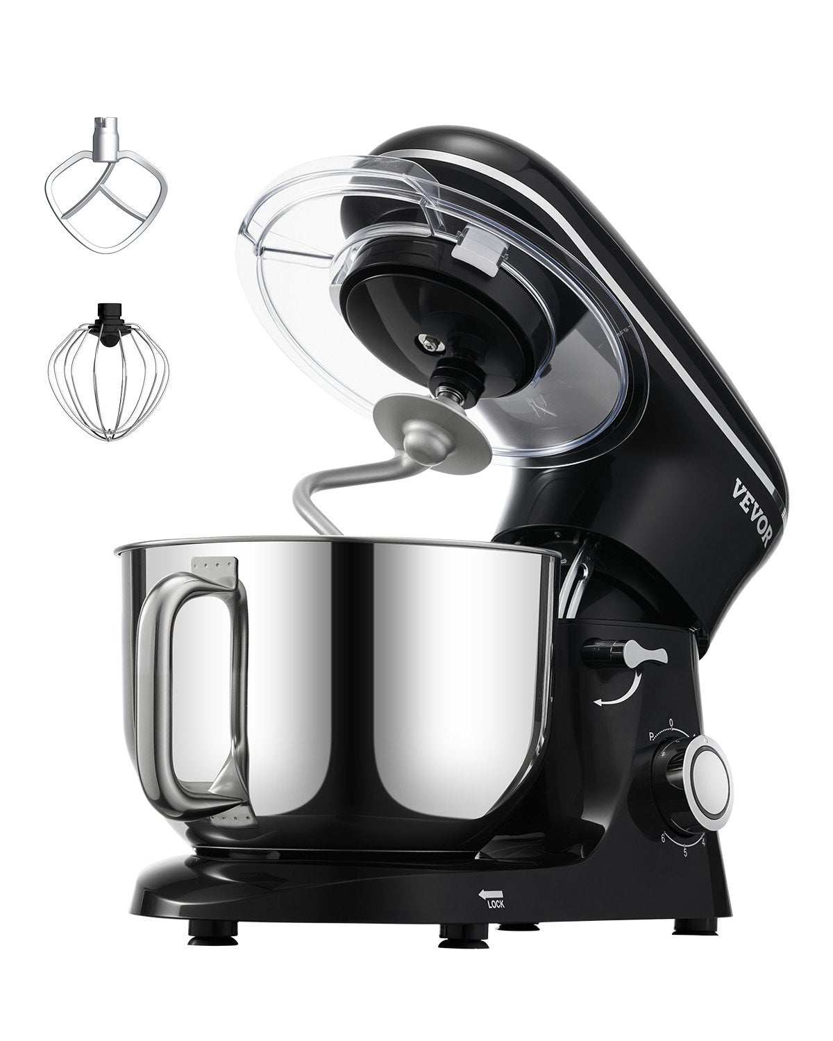 Stand Mixer 6 Quarts elektrisk degmixer 1400W 6 + P Speeds Matvisp