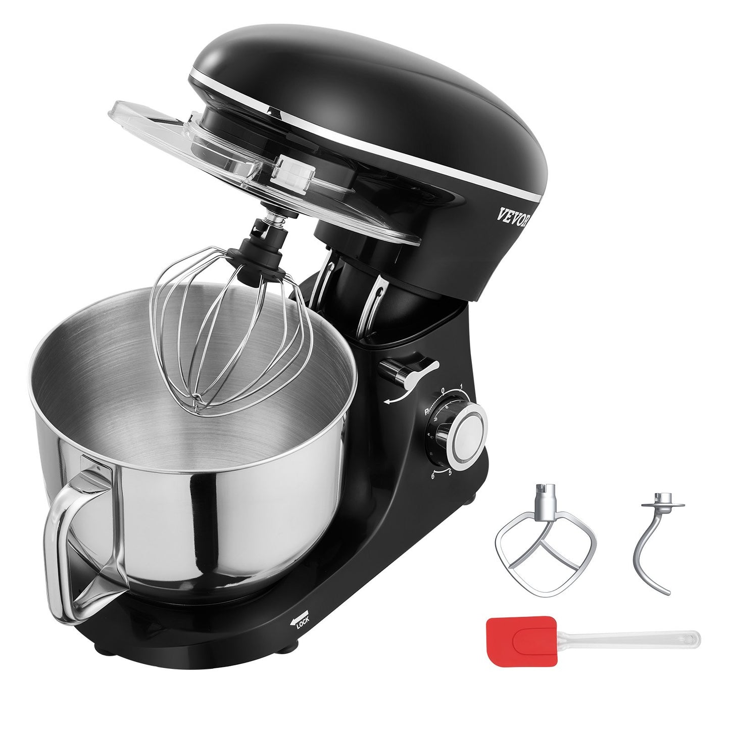 Stand Mixer 6 Quarts elektrisk degmixer 1400W 6 + P Speeds Matvisp