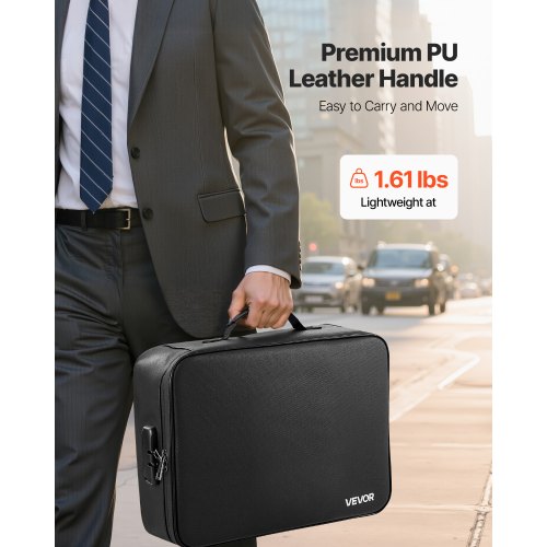 Brandsäker dokumentlåda, 1000 ℃ värmeisolerad brandsäker och vattentät låda med lås, bärbar flerskiktad hemmakontors reseförvaringsorganisatör, för pass, viktiga dokument, filer |  EU