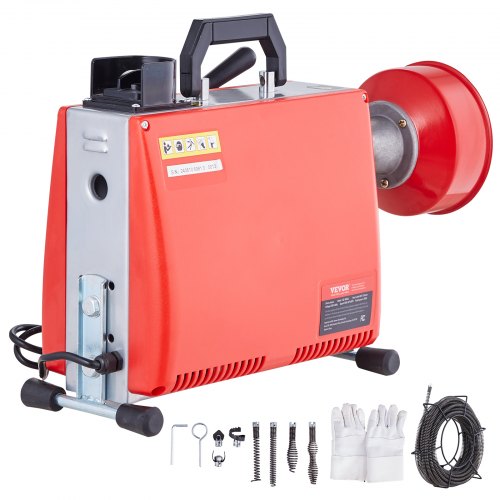 Avloppsrengöringsmaskin 66FT x 5/8" 250W Sewer Snake Auger Manuell matning |  EU