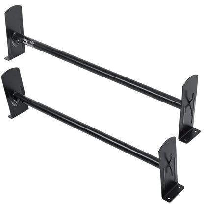 Takräcke för skåpbilar, takräcken i legerat stål med 2 stång, 227 KG kapacitet Regnränna takräcke, justerbar längd 910-1460 mm, skåpbilsstegeställ kompatibel med Chevrolet Express, GMC Savana, etc.