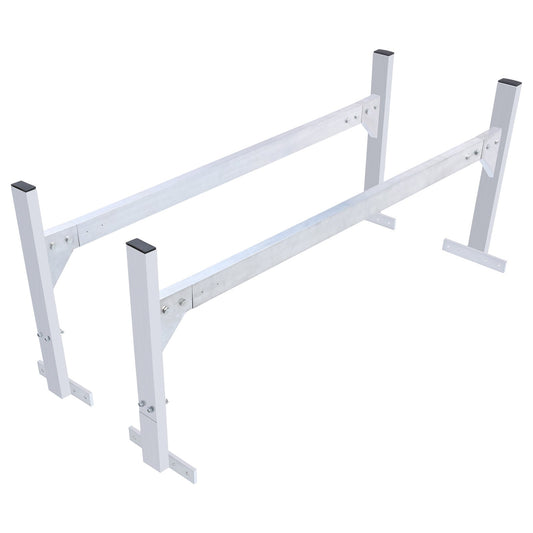 Van-Dachgepäckträger, 2 Stangen, Dachgepäckträger aus Aluminiumlegierung, 181 kg Tragkraft, Regenrinnen-Van-Dachgepäckträger, einstellbare Länge 1300–2060 mm, Van-Leiterträger für Van, Fracht, Anhänger