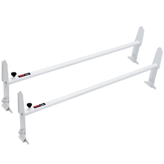 Van-Dachgepäckträger, Stufenträger aus legiertem Stahl mit 2 Stangen, verstellbar von 1200–2000 mm, 227 kg Kapazität, Dachgepäckträger kompatibel mit Transportern voller Größe mit Regenrinne, Chevrolet Express, GMC Savana