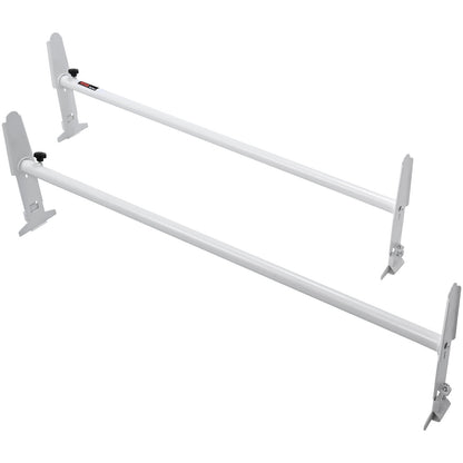 Van Takräcke, Stegställ i legerat stål med 2 stång, Justerbar från 1200-2000 mm, 227 kg Kapacitet, Takräcke kompatibel med fullstora skåpbilar med regnränna, Chevrolet Express, GMC Savana