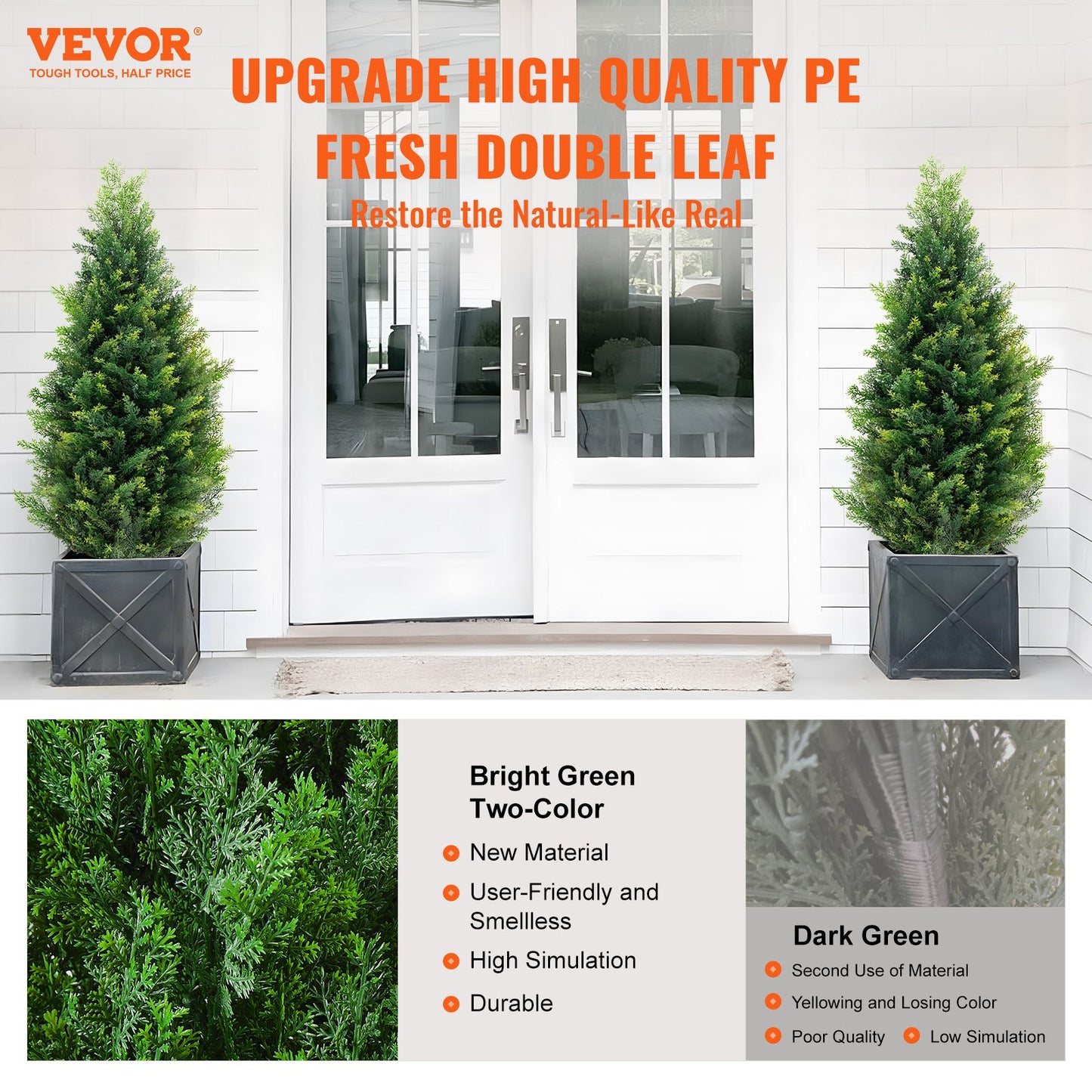 2er-Pack 3' Künstliche Zeder Topiary Baum Faux Pflanze UV Dekor Indoor/Outdoor