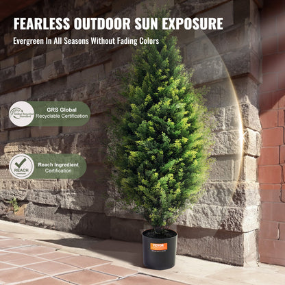 2er-Pack 3' Künstliche Zeder Topiary Baum Faux Pflanze UV Dekor Indoor/Outdoor