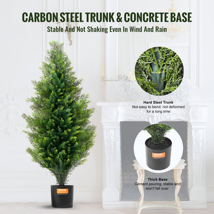 2er-Pack 3' Künstliche Zeder Topiary Baum Faux Pflanze UV Dekor Indoor/Outdoor