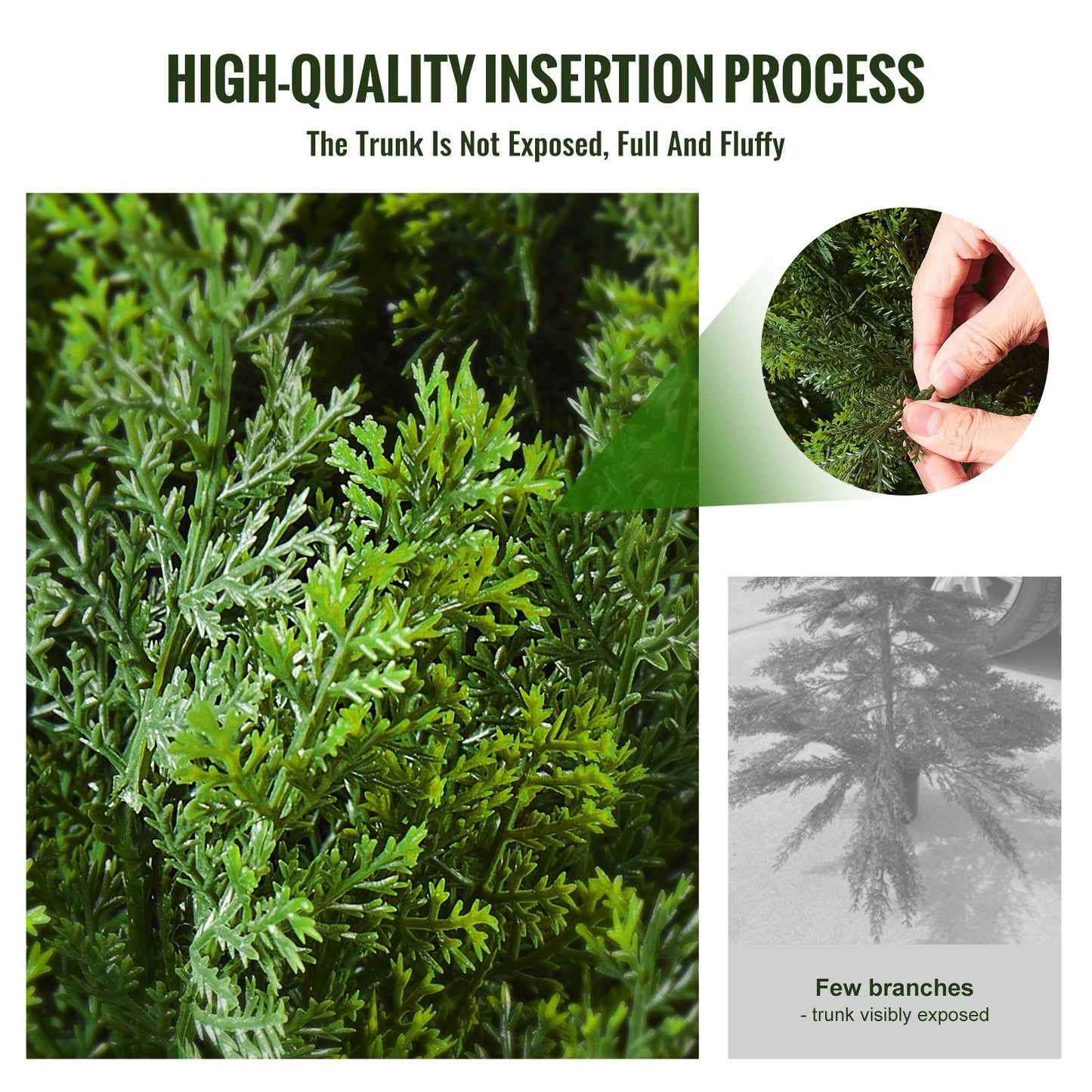2er-Pack 3' Künstliche Zeder Topiary Baum Faux Pflanze UV Dekor Indoor/Outdoor