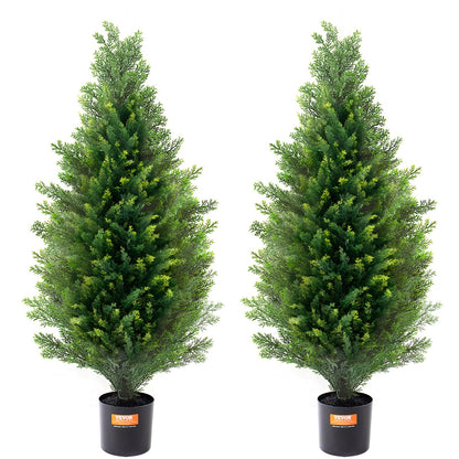 2er-Pack 3' Künstliche Zeder Topiary Baum Faux Pflanze UV Dekor Indoor/Outdoor