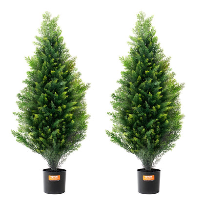 2er-Pack 3' Künstliche Zeder Topiary Baum Faux Pflanze UV Dekor Indoor/Outdoor