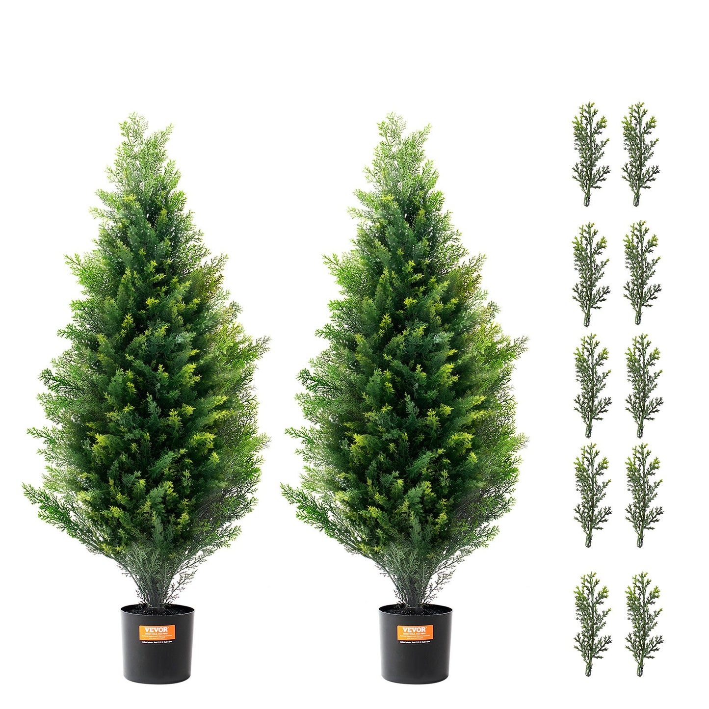 2er-Pack 3' Künstliche Zeder Topiary Baum Faux Pflanze UV Dekor Indoor/Outdoor