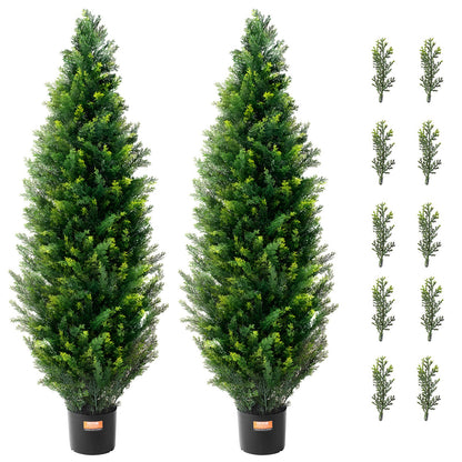 2er-Pack, 1,22 m, künstlicher Zeder-Formschnittbaum, Kunstpflanze, UV-Dekoration für drinnen und draußen