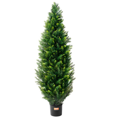 2er-Pack, 1,22 m, künstlicher Zeder-Formschnittbaum, Kunstpflanze, UV-Dekoration für drinnen und draußen