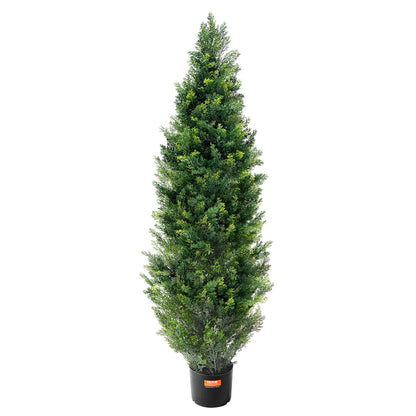 2er-Pack, 1,22 m, künstlicher Zeder-Formschnittbaum, Kunstpflanze, UV-Dekoration für drinnen und draußen