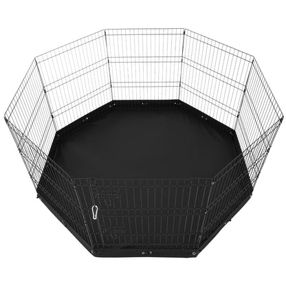 Dog Playpen 8 Panels Foldable Metal Training Pen for Dog with Bottom Pad 30"H