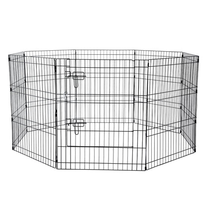 Dog Playpen 8 Panels Foldable Metal Training Pen for Dog with Bottom Pad 30"H