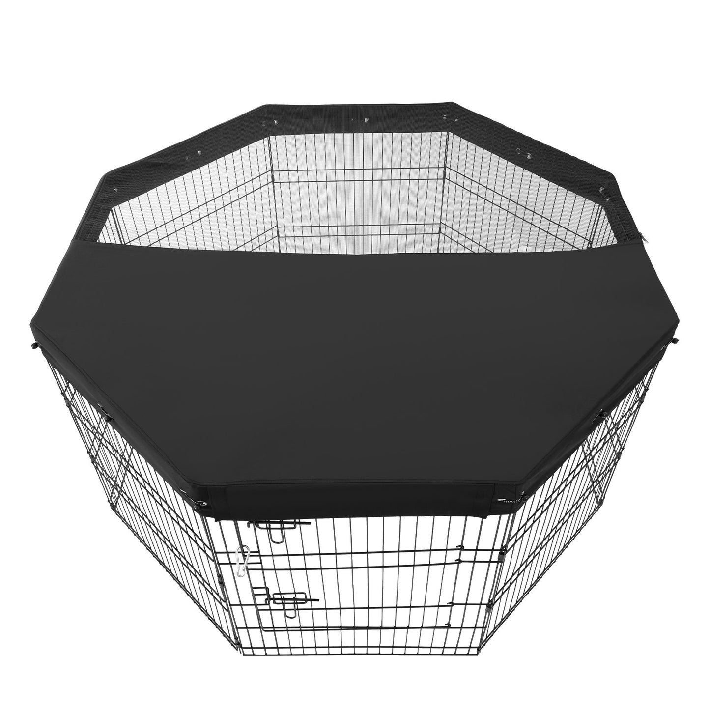 Dog Playpen 8 Panels Foldable Metal Dog Training Pen with Top Lid 30"H