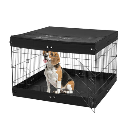 Dog Playpen 4 Panels Foldable Metal Dog Training Pen with Bottom Protection