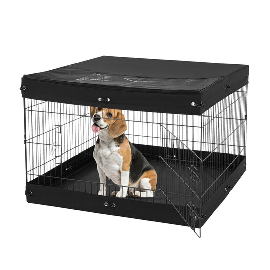 Dog Playpen 4 Panels Foldable Metal Dog Training Pen with Bottom Protection