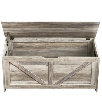 Barnleksaksförvaringsbänk Träleksakslåda Bröst 38,98 x 15,55 x 18,9 i grått