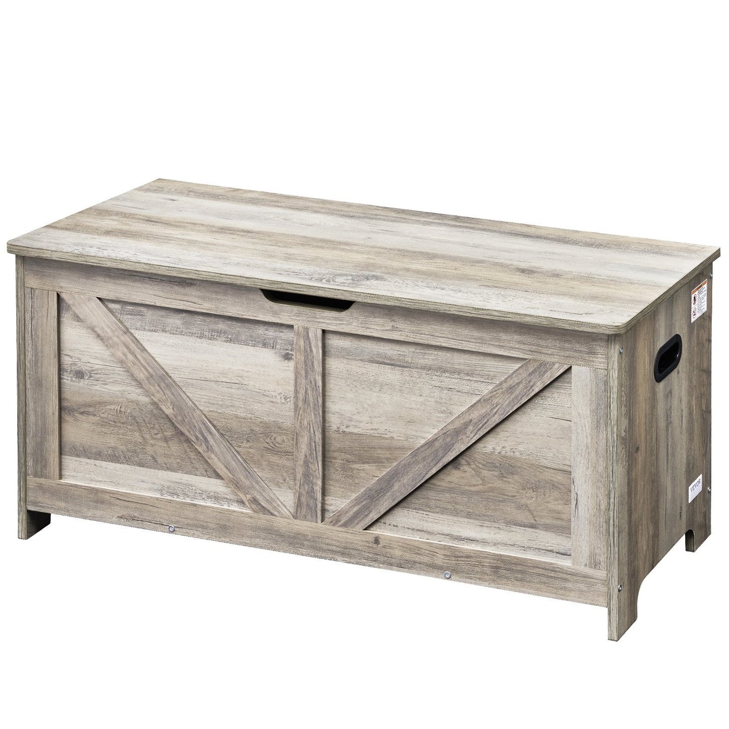 Barnleksaksförvaringsbänk Träleksakslåda Bröst 38,98 x 15,55 x 18,9 i grått