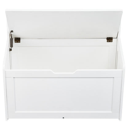 Barnleksaksförvaringsbänk Träleksakslåda Bröst 32,68 x 17,91 x 24,02" Vit