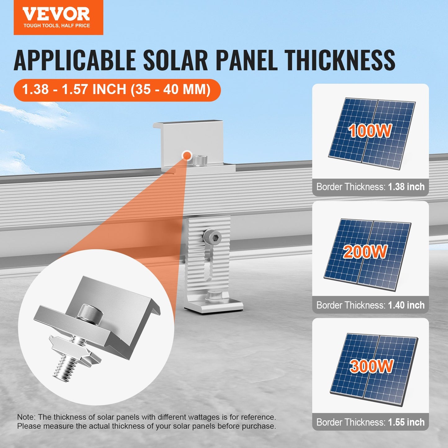 Solpanel Monteringsfästen Solpanel Monteringssats för olika tak