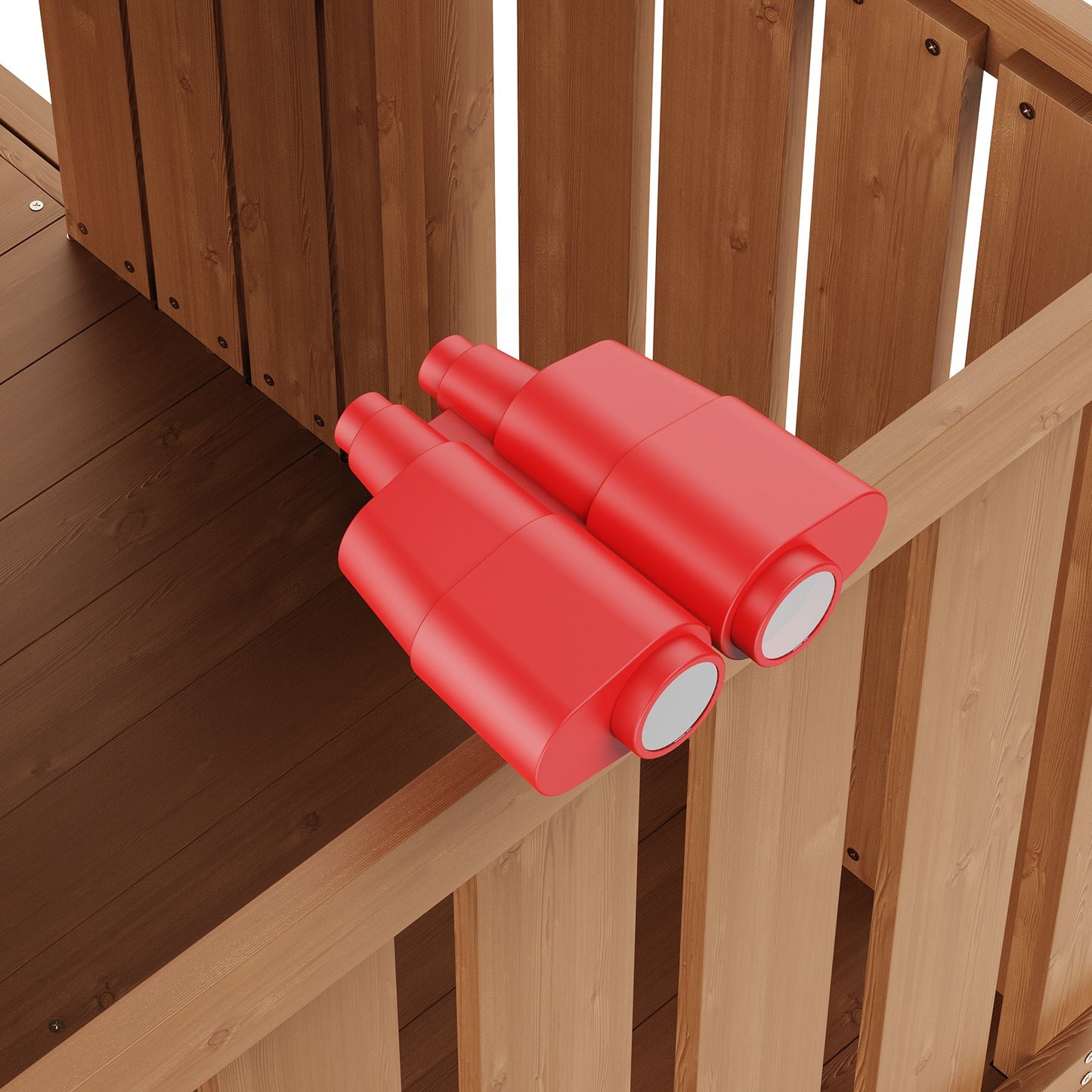 Utomhus Trä Lekstuga Barn Trädgård Game Stuga med skjut stege fönster