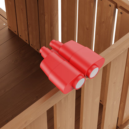 Utomhus Trä Lekstuga Barn Trädgård Game Stuga med skjut stege fönster