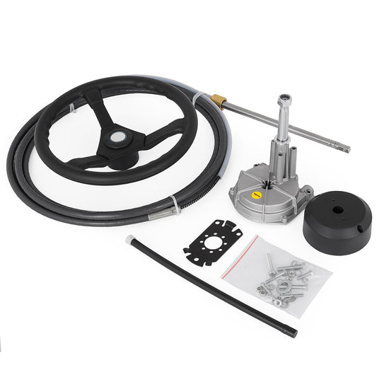 Outboard Steering System 16\' Outboard Steering Kit 16 Fot Båtstyrkabel med 13\" Hjul hållbart marint styrsystem