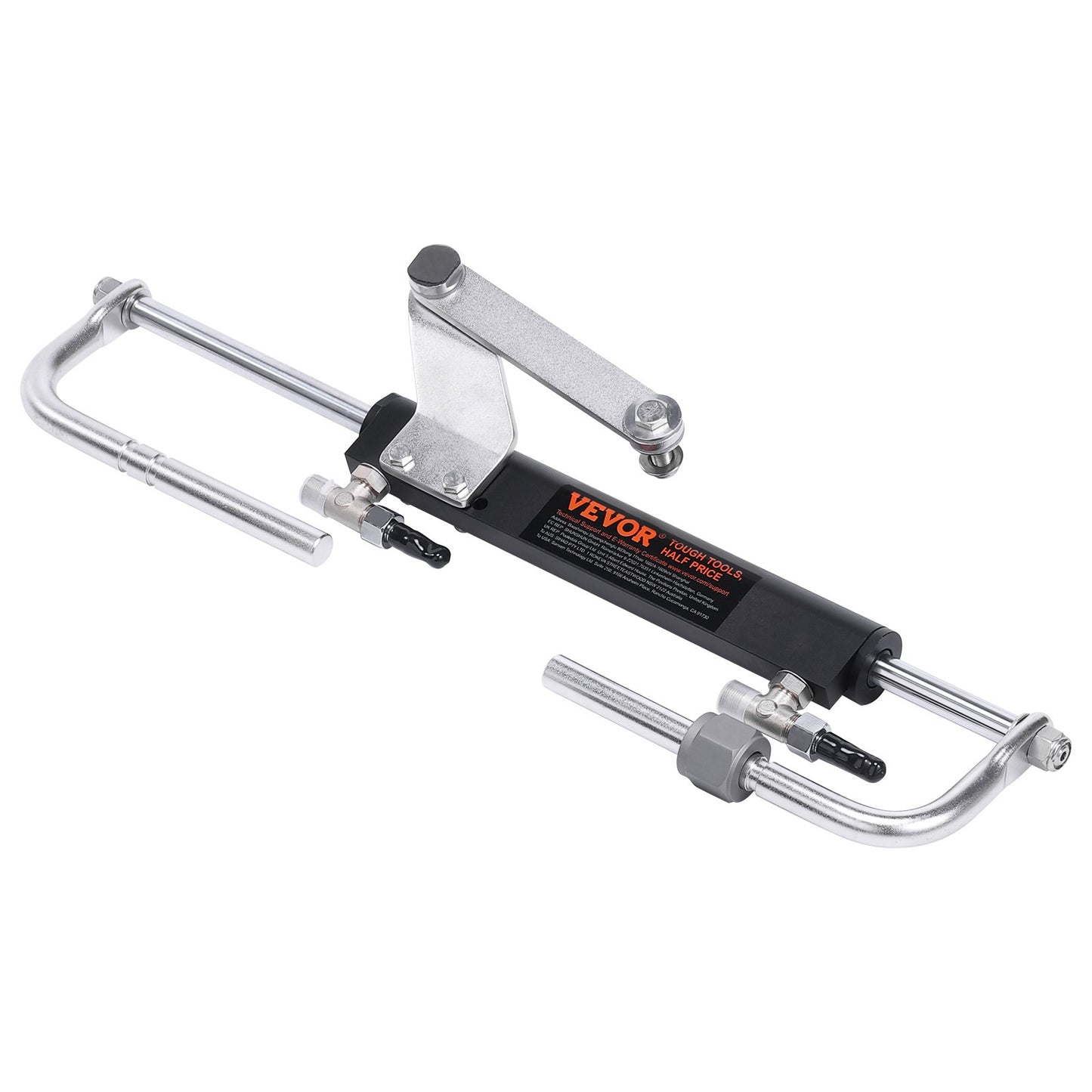 Hydraulic Outboard Steering Kit, 90HP, Marine Boat Hydraulic Steering System, with rudder pump two-way lock cylinder and 20 feet hydraulic steering hose, for single-station single-engine boats