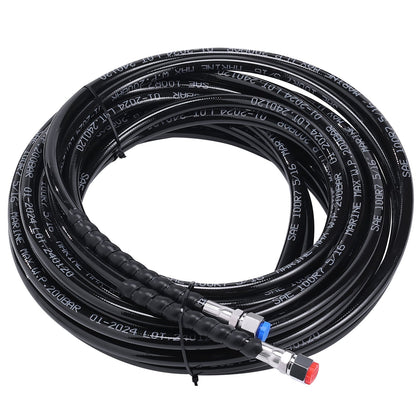 Hydraulic Outboard Steering Kit, 90HP, Marine Boat Hydraulic Steering System, with rudder pump two-way lock cylinder and 20 feet hydraulic steering hose, for single-station single-engine boats