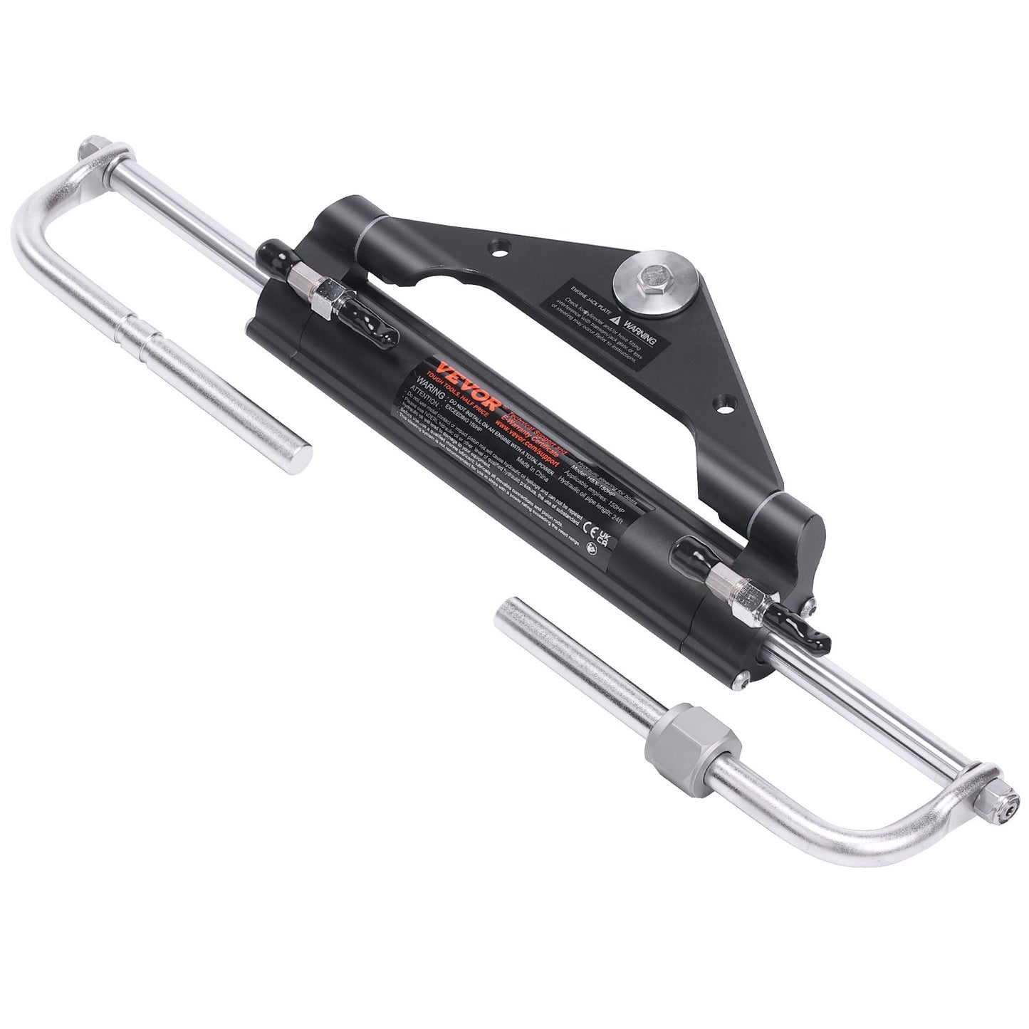 Hydraulic Outboard Steering Kit, 150HP, Marine Boat Hydraulic Steering System, with rudder pump two-way lock cylinder and 24 feet hydraulic steering hose, for single-station single-engine boats