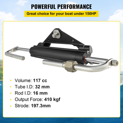 Hydraulic Steering Cylinder HC4645H Front Mount Hydraulic Outboard Marine Steering Cylinder Suit for Up to 150HP Boat Steering
