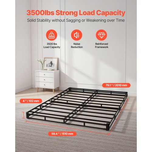 Boxspring Queen size-sängram med tyg 204 L x 144 B x 106 H |  EU
