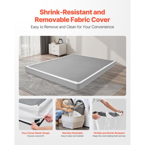 Boxspring Queen size-sängram med tyg 204 L x 144 B x 106 H |  EU