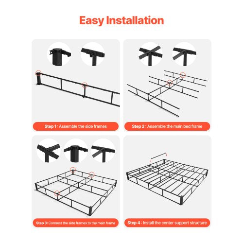 Boxspring Queen size-sängram med tyg 204,5 L x 144,5 B x 23,5 H tum |  EU