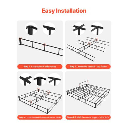 Boxspring Queen size-sängram med tyg 204,5 L x 144,5 B x 23,5 H tum |  EU