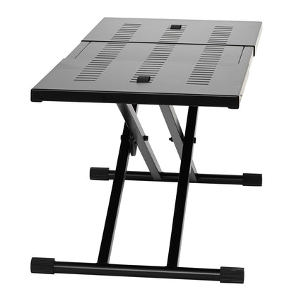 Portable DJ table with Double-X brace with keyboard stand adjustable height