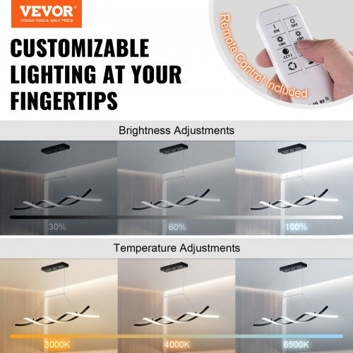 Modern Chandelier Light Fixtures Dimmable LED Pendant Light Remote Control | EU