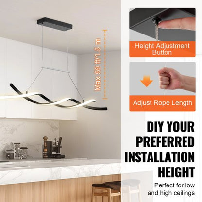 Modern Chandelier Light Fixtures Dimmable LED Pendant Light Remote Control | EU