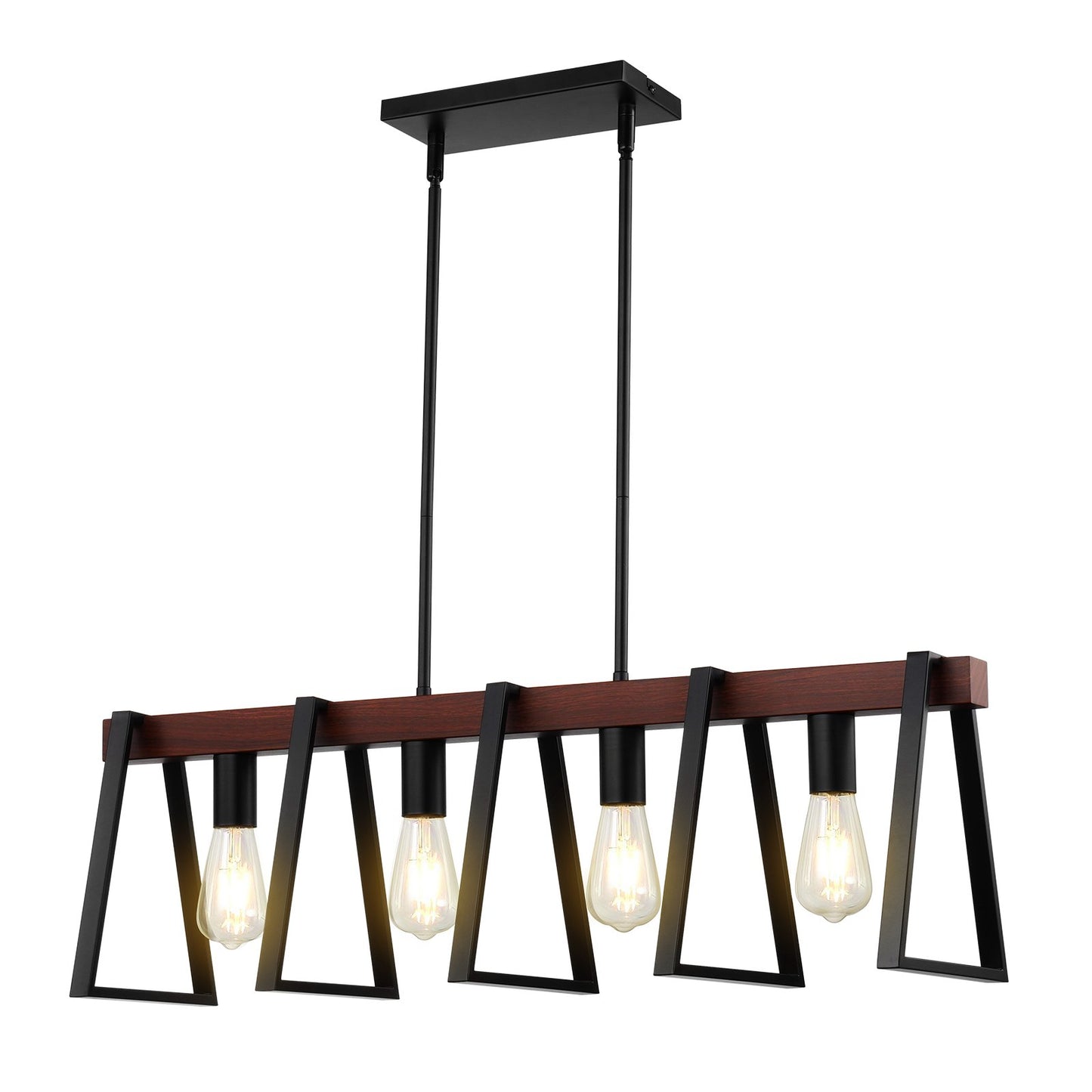 4-Light Kitchen Island Pendellampor 60W Justerbar matsalslampa E27