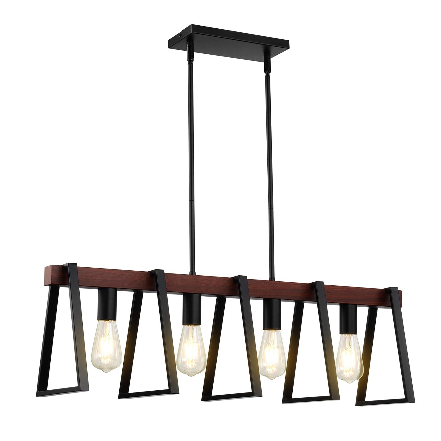 4-Light Kitchen Island Pendellampor 60W Justerbar matsalslampa E27